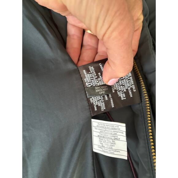 Cole Haan Taffeta Down Coat with Bib Front and Dramatic Hood Women’s Size Large - Picture 15 of 15